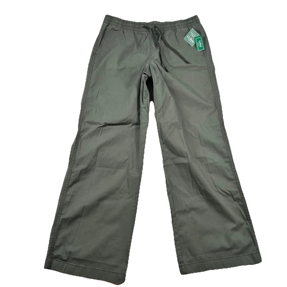 LL Bean Pants Womens 12 Reg Lakewashed Wide Leg Favorite Fit Woven Taupe Hiking